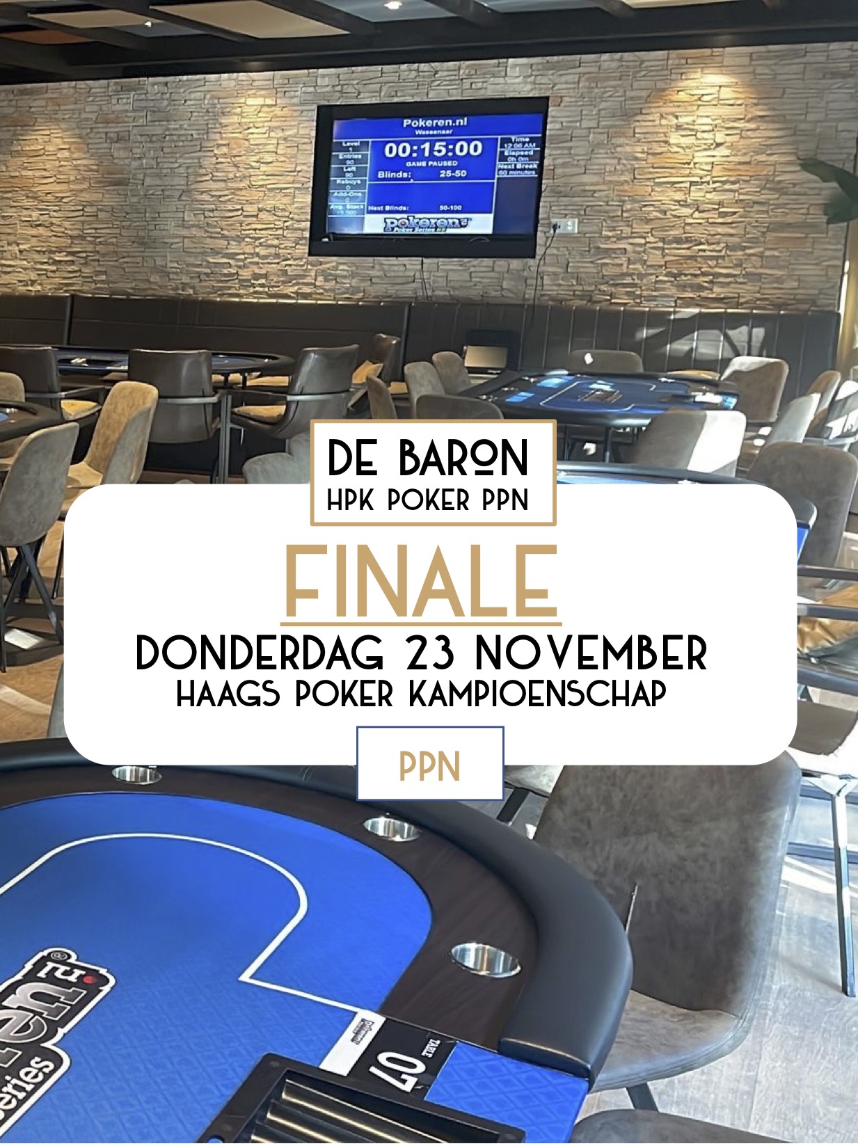 FINALE Haags Poker Kampioenschap 23 november 2023 De Baron Wassenaar